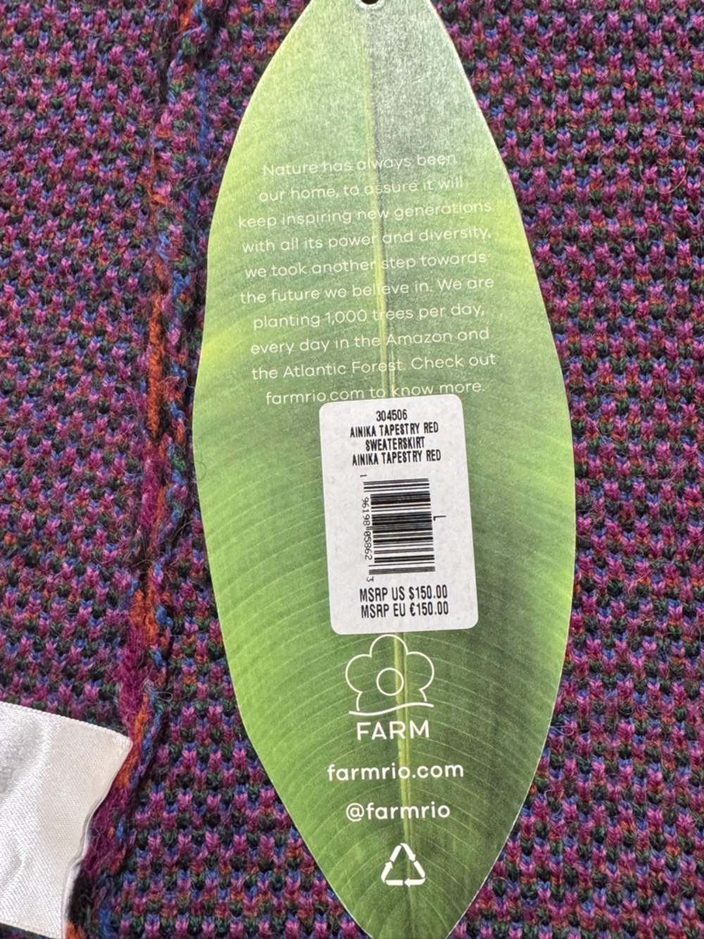 Farm Rio Ainika Tapestry Sweater Wrap Knit Skirt Size L - Picture 6 of 12